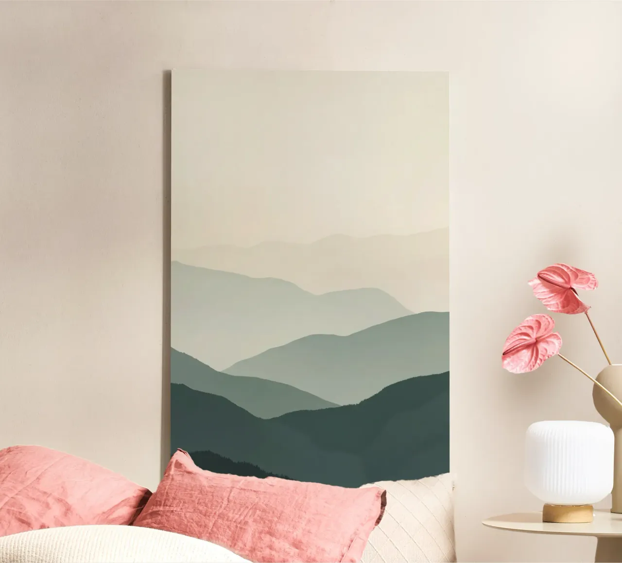Watercolor Layered Mountain Ranges tela da DesignDoodle