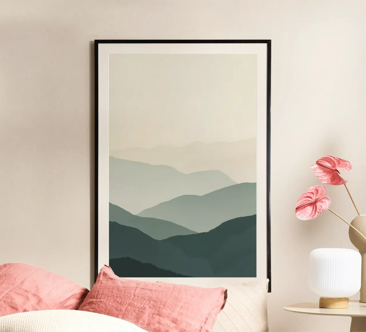 Watercolor Layered Mountain Ranges poster by DesignDoodle