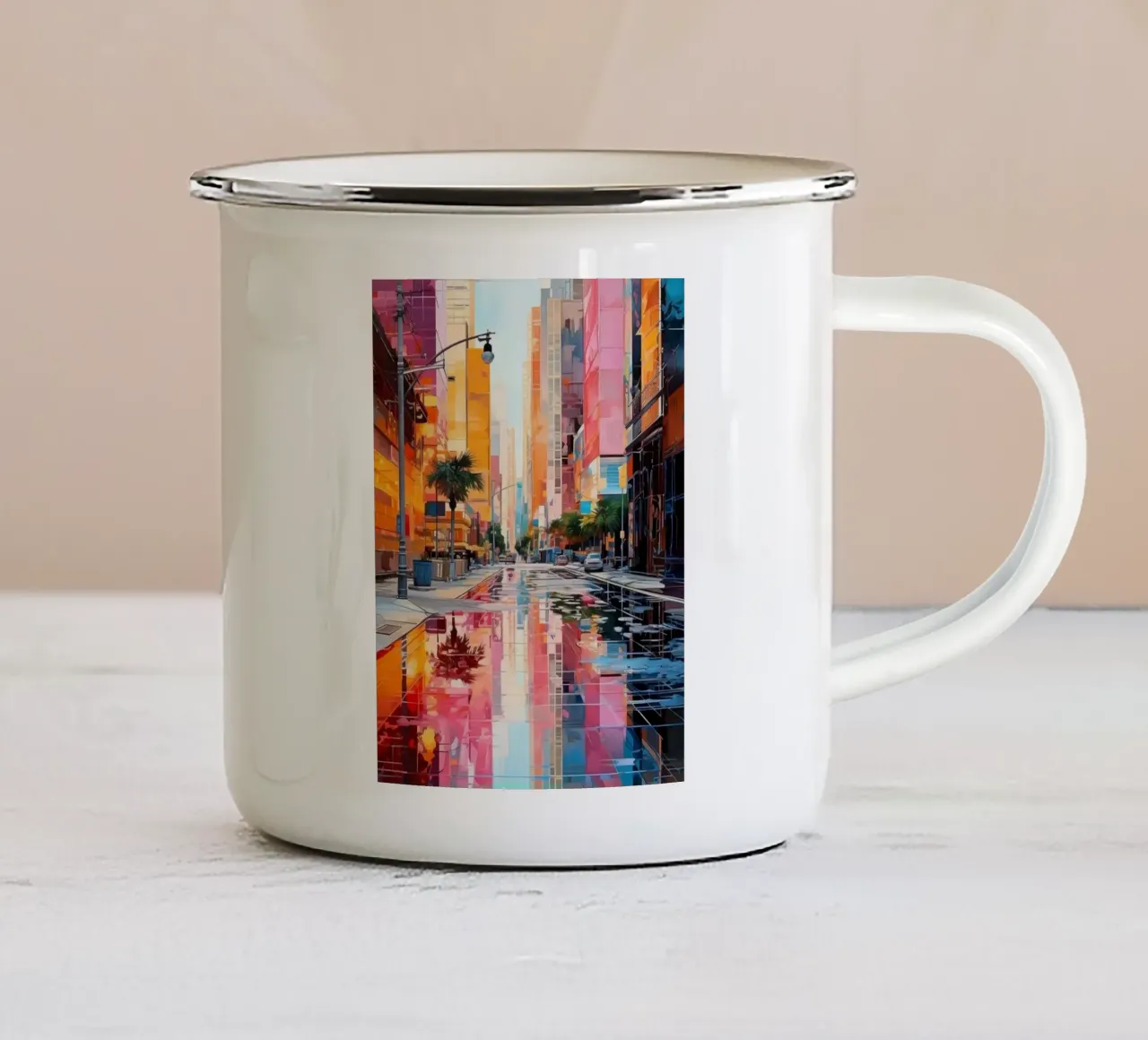 street colorful reflection tazza in smalto da Grant