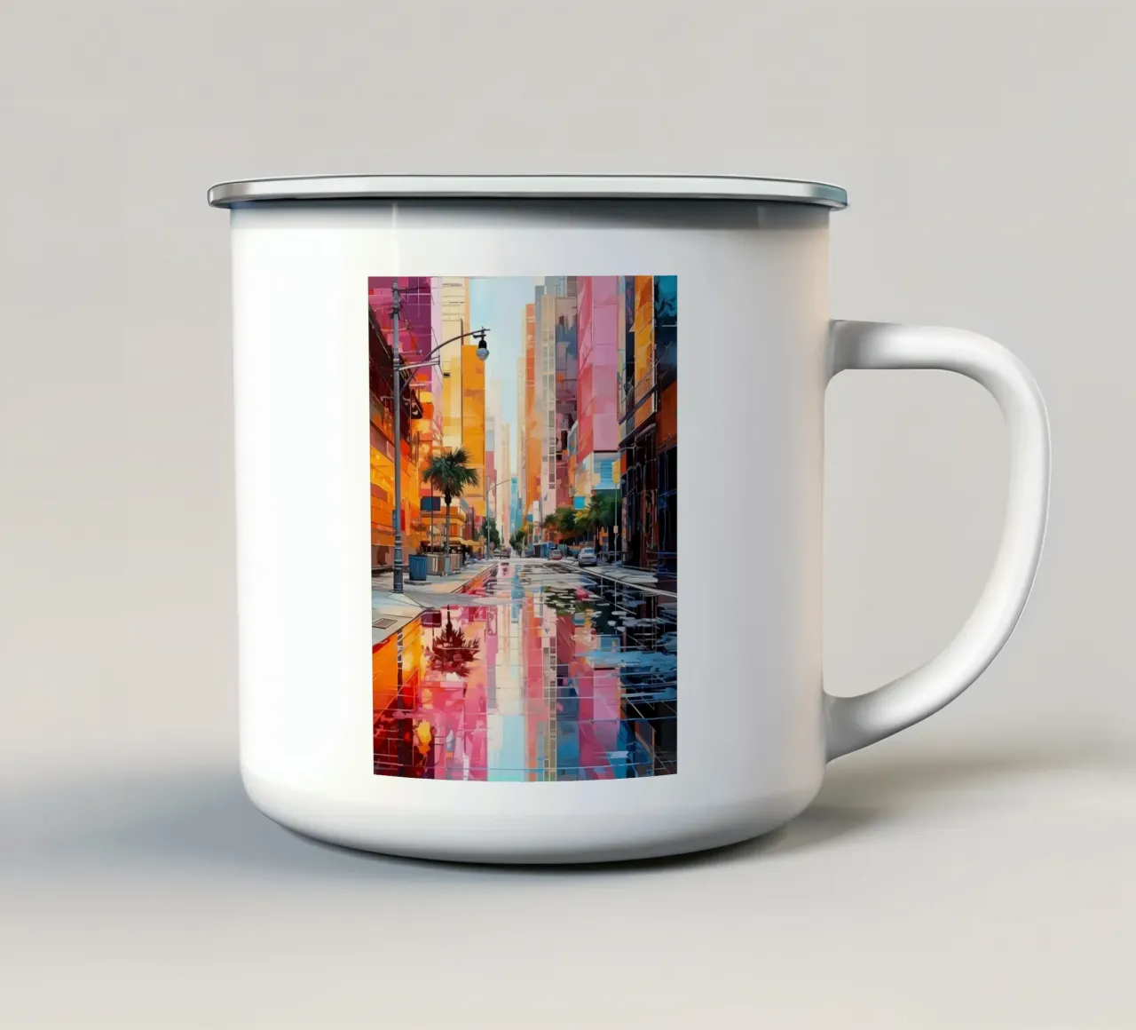 street colorful reflection tazza in smalto da Grant