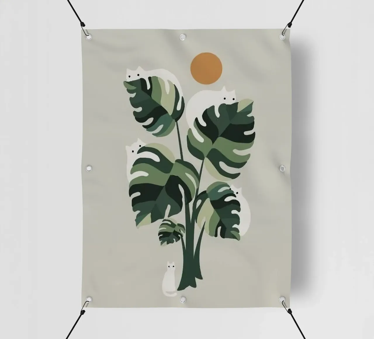 cat on branch telo in pvc da comura