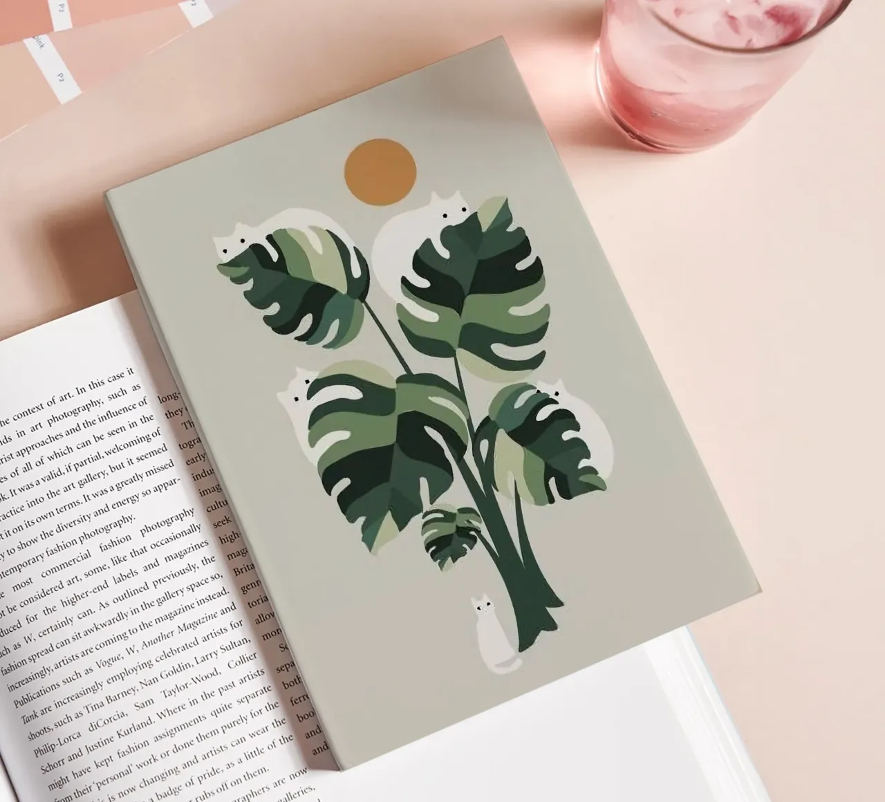 cat on branch notebook by comura