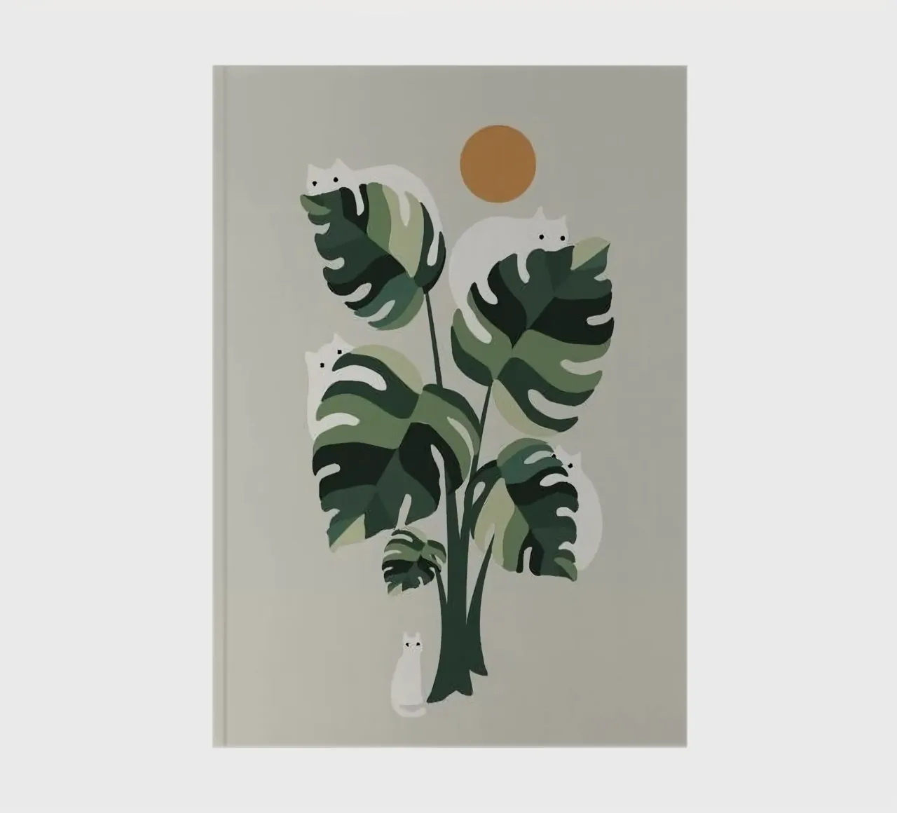 cat on branch notebook by comura