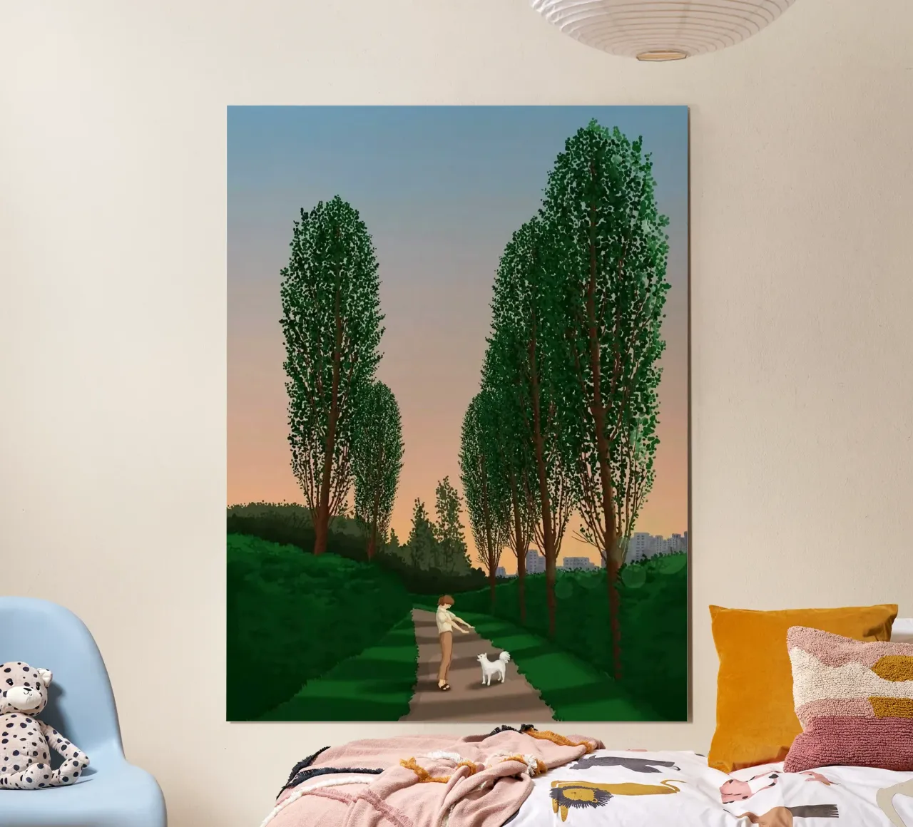 man and cat play on the road carta hahnemühle da Grant