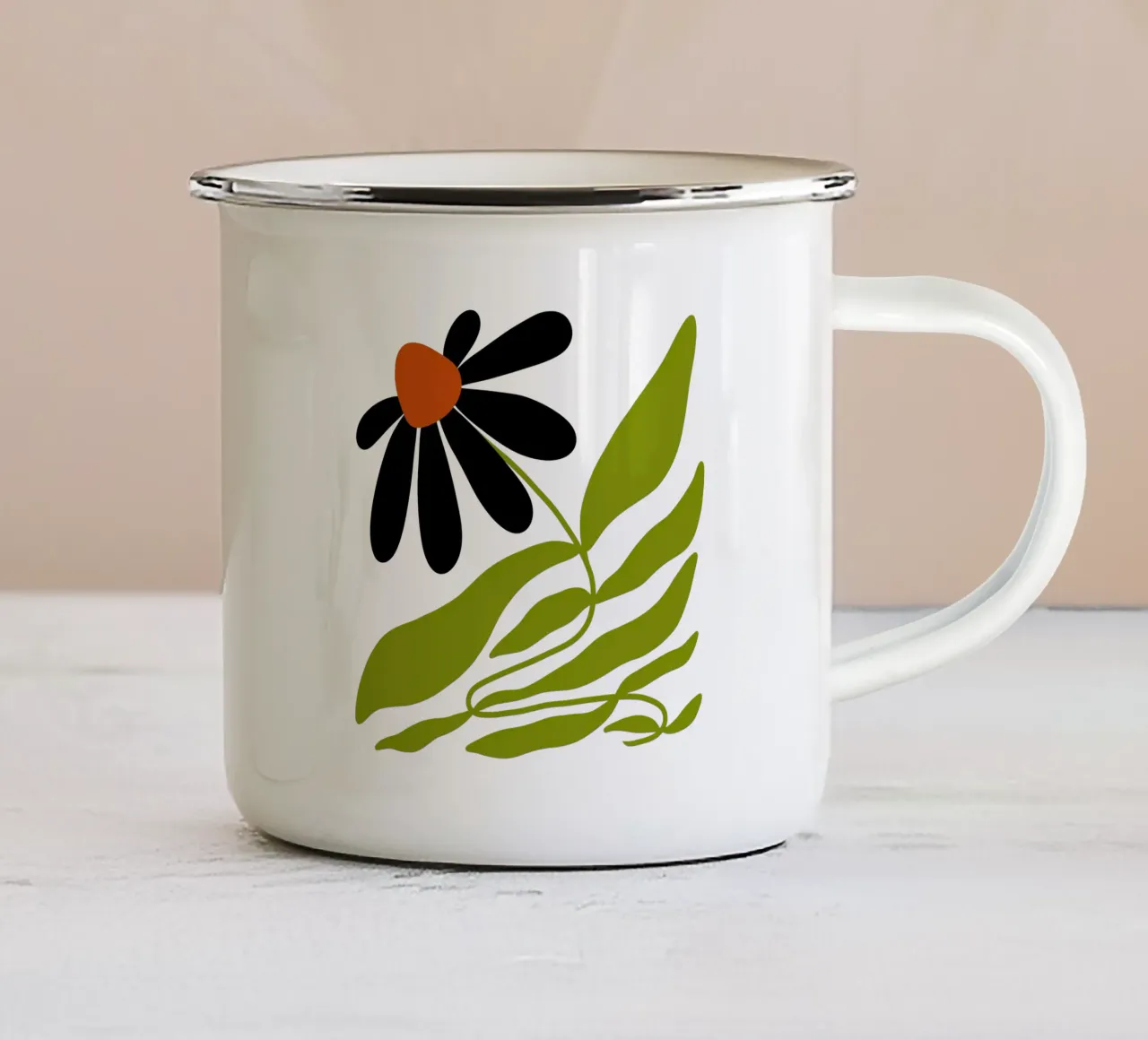Black echinacea flower tazza in smalto da TijanaArtStudio88