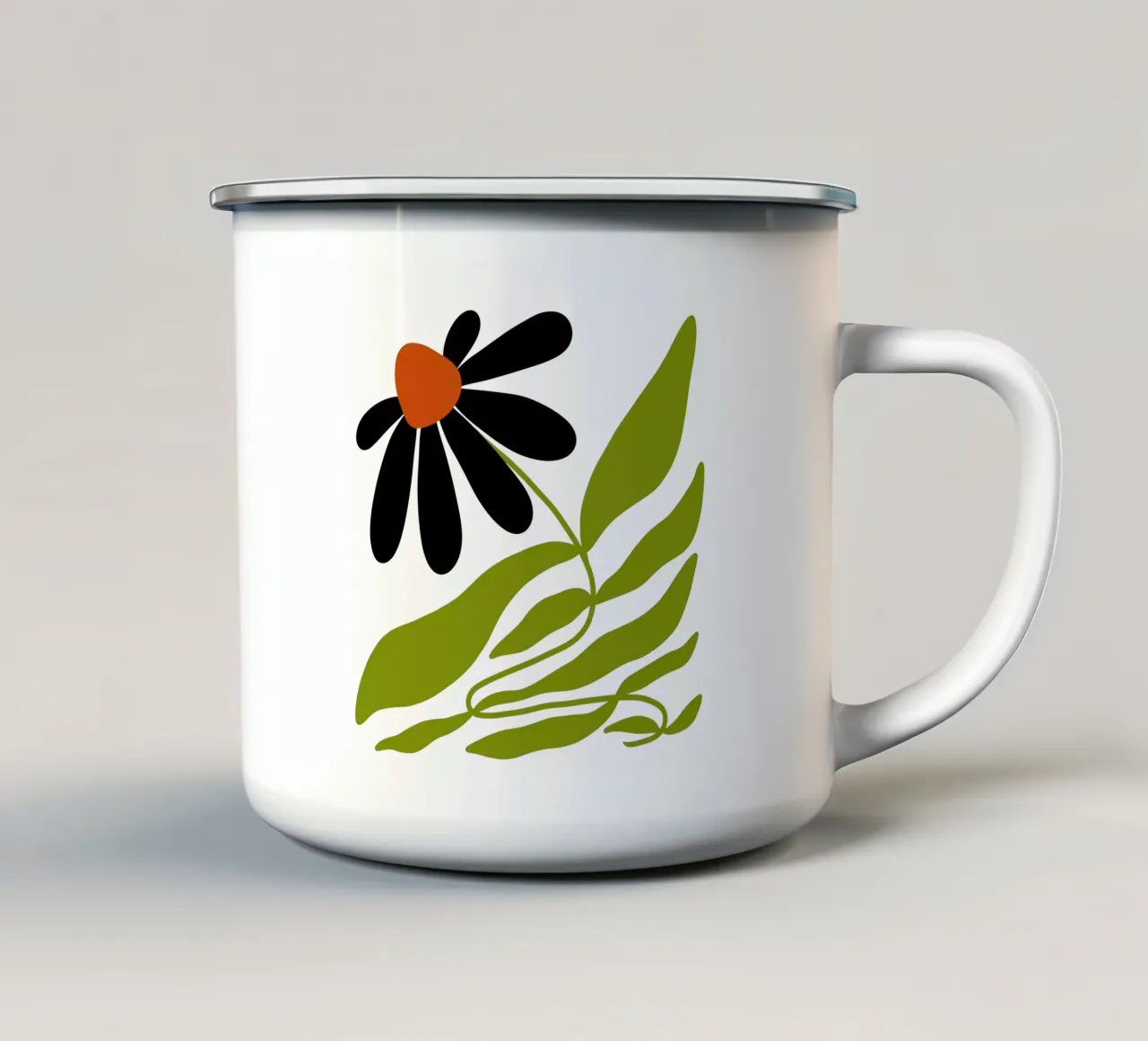 Black echinacea flower tazza in smalto da TijanaArtStudio88