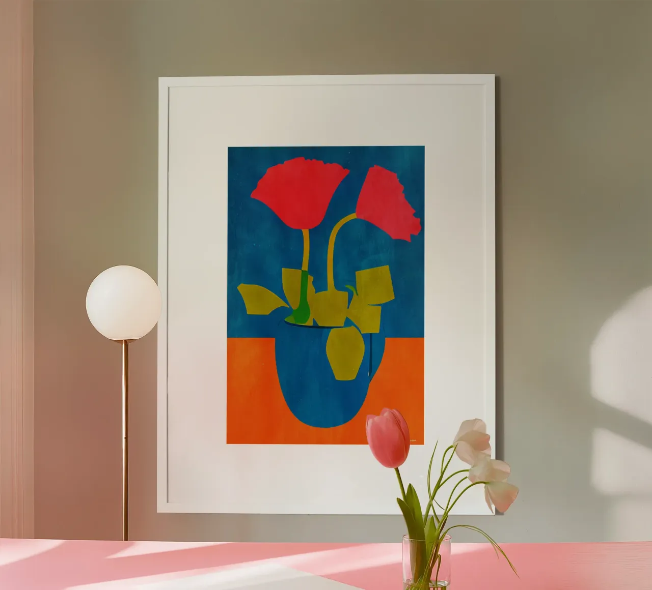 Sunshine Flowers poster con telaio in alluminio da Bo Anderson