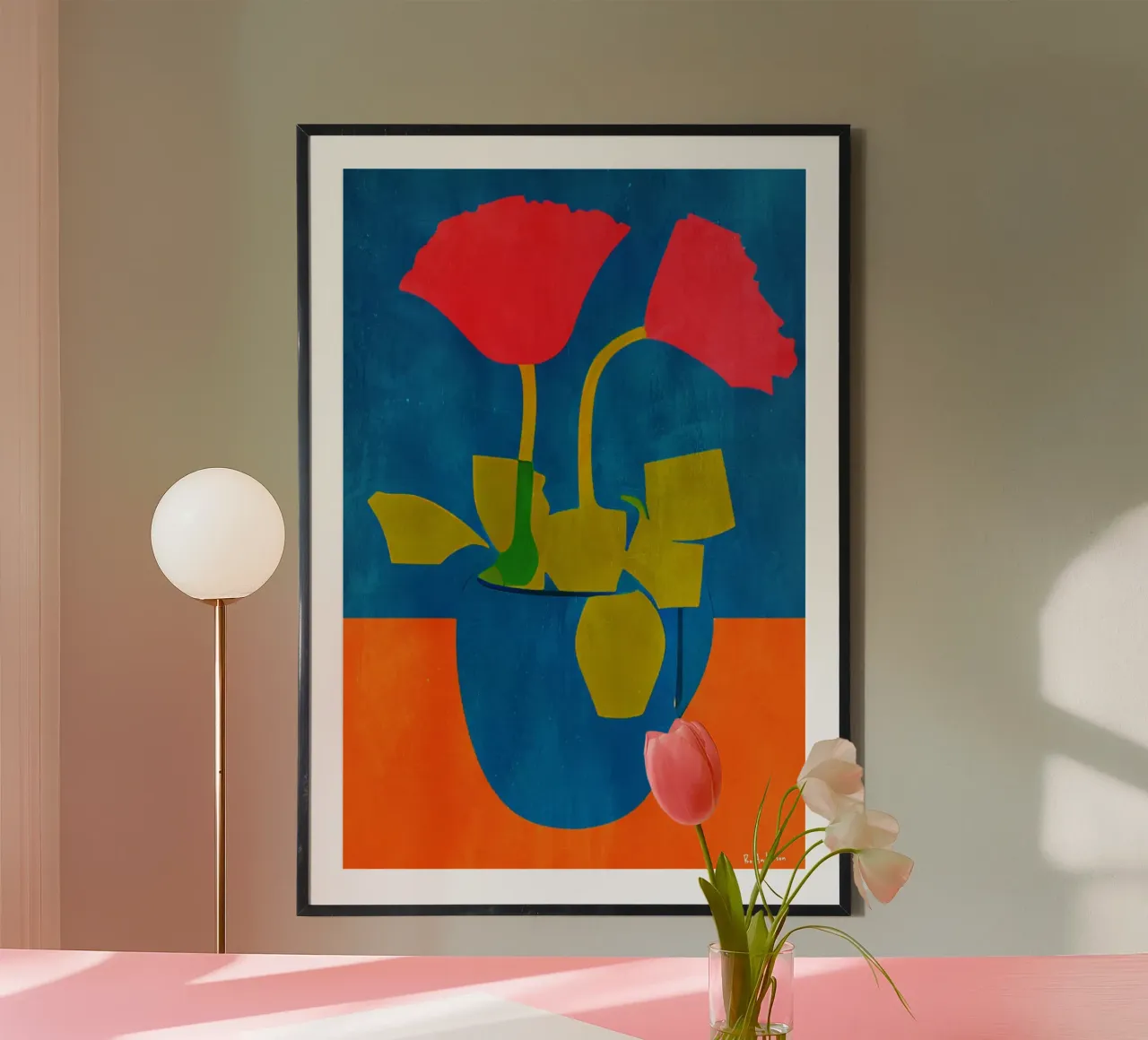 Sunshine Flowers poster con telaio in alluminio da Bo Anderson