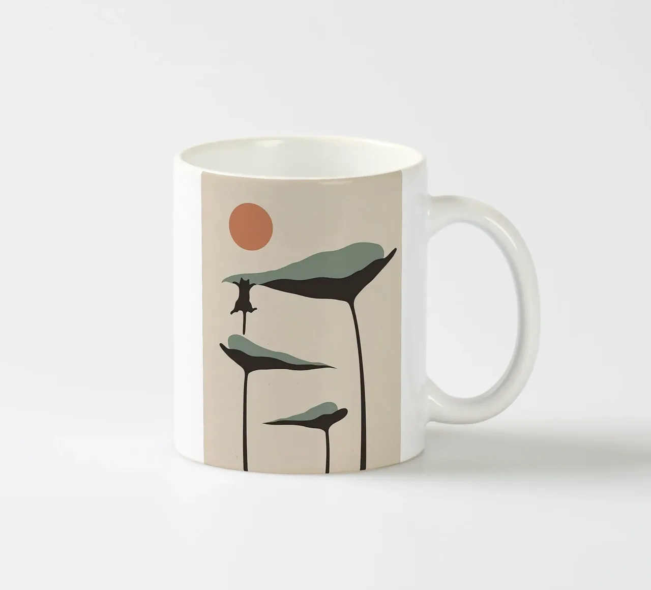 cat climb on the branch tazza in ceramica da Grant