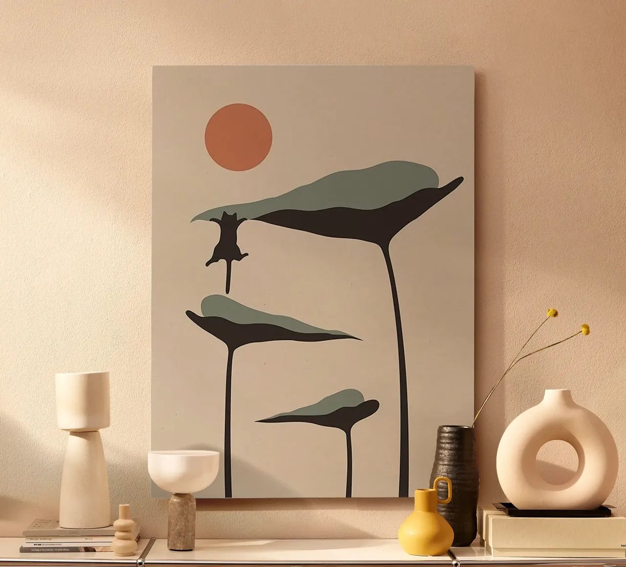 cat climb on the branch alluminio dibond da Grant