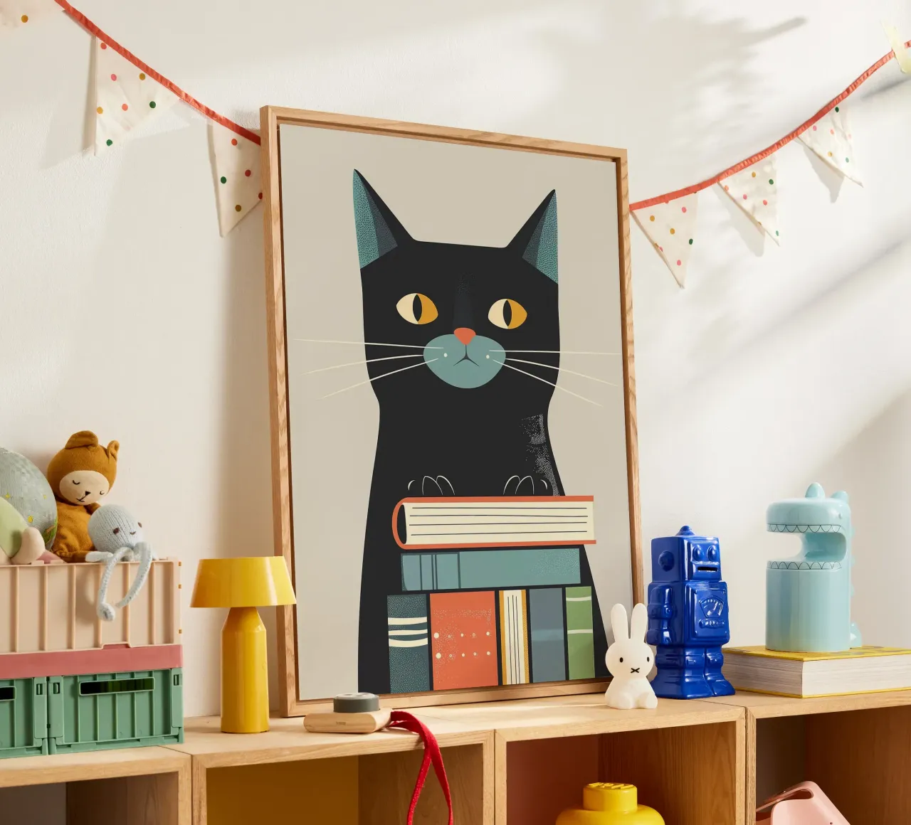 Gatto con libri plexiglass da Noah Bouchard