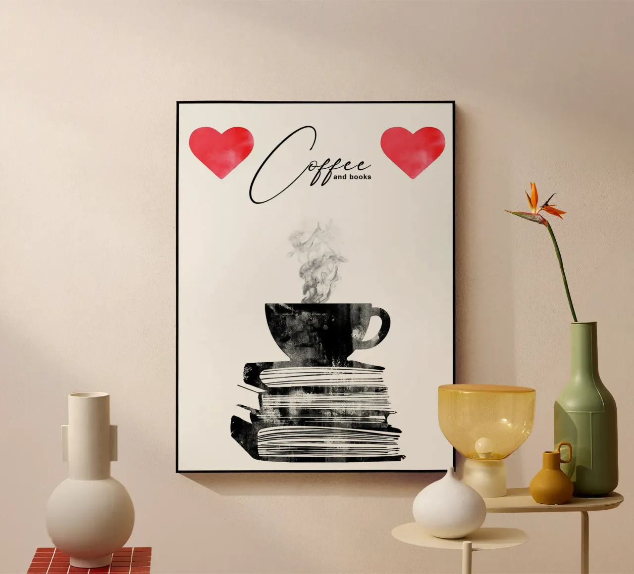 Tazza di caffè e libri plexiglass da Noah Bouchard