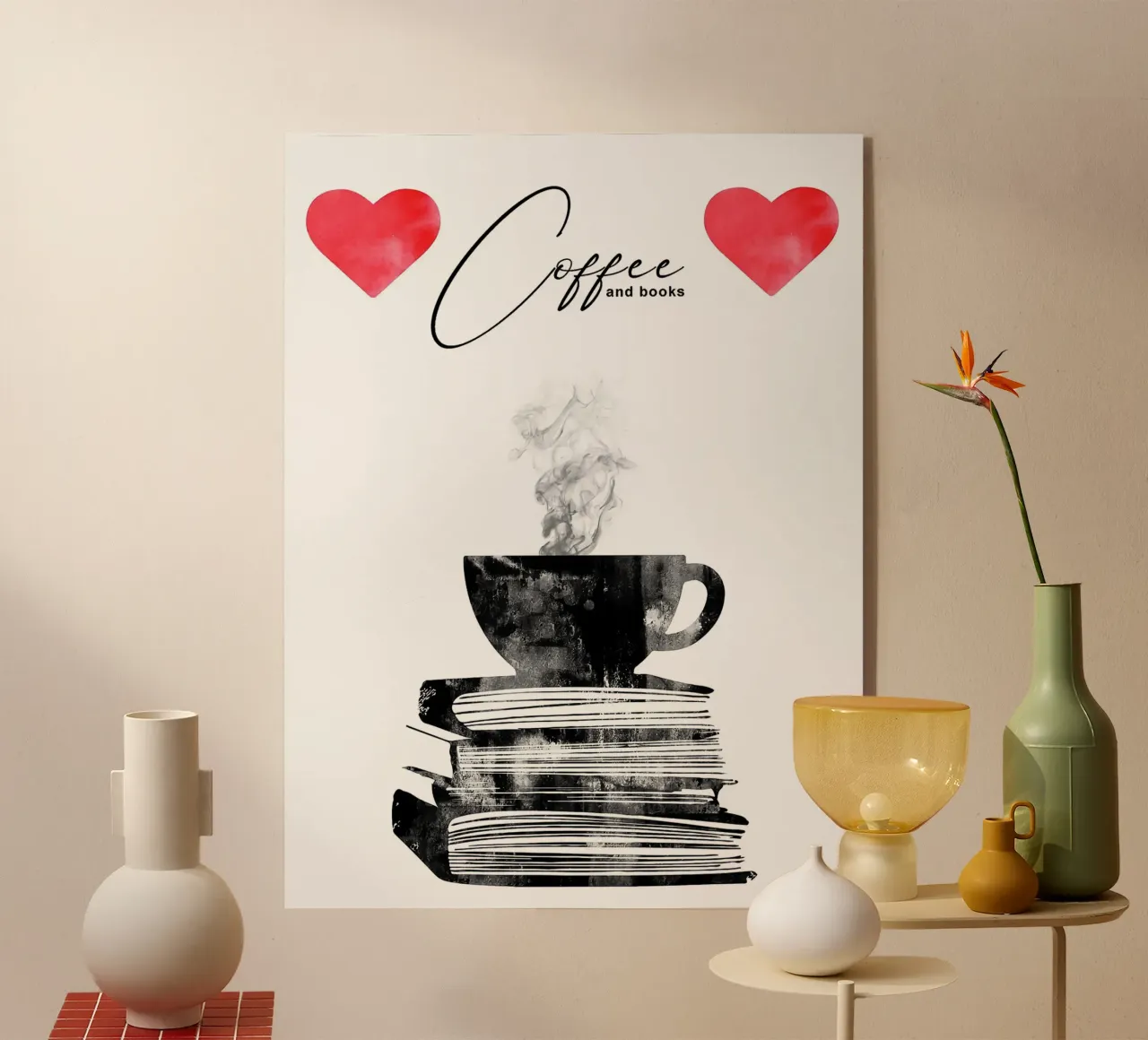 Tazza di caffè e libri plexiglass da Noah Bouchard