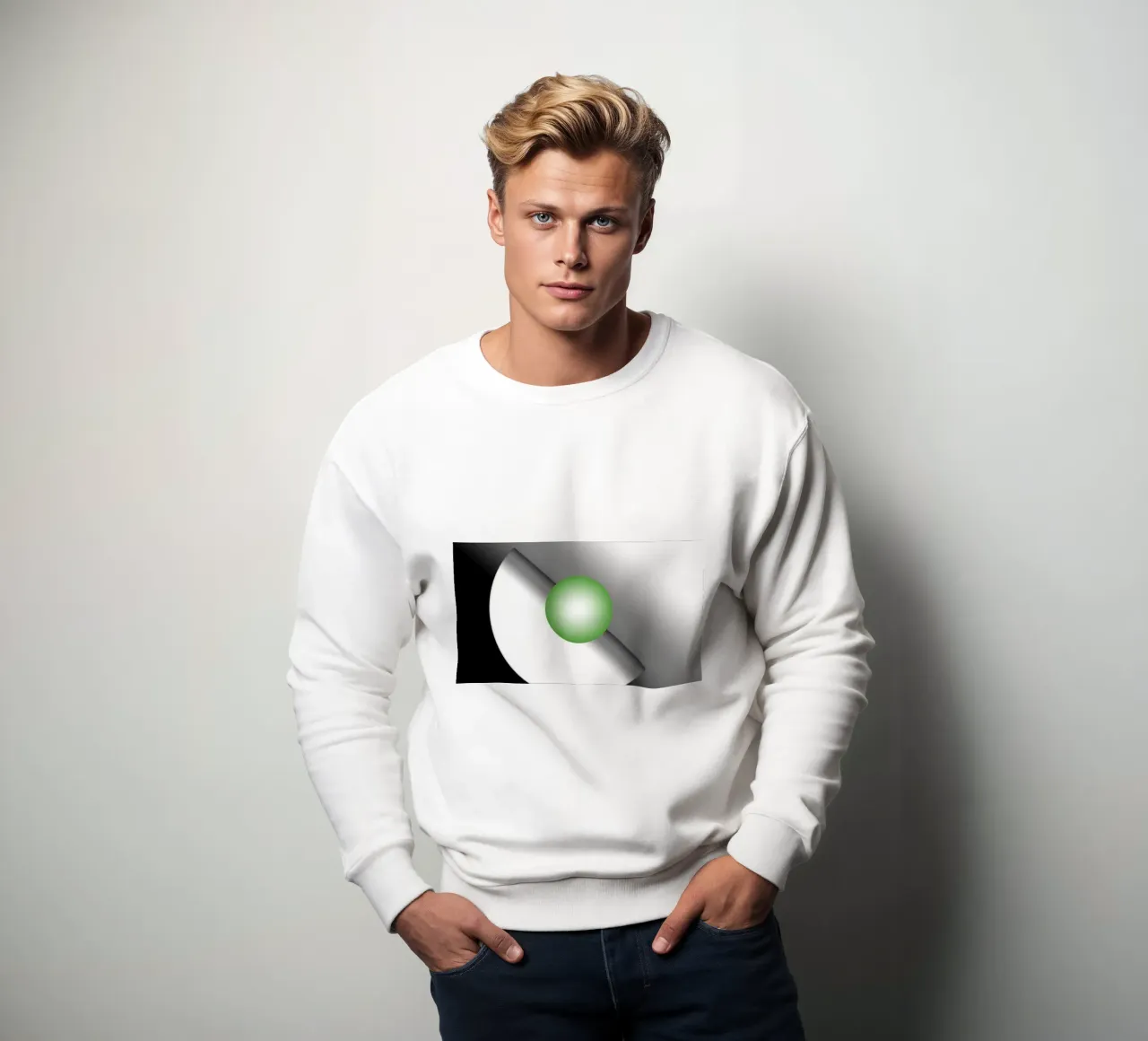 Illustrazione 3D con sfera verde felpa da BenCoStyle