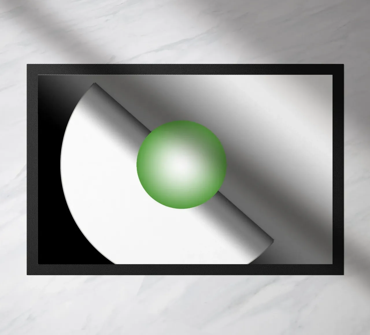 Illustrazione 3D con sfera verde zerbino da BenCoStyle