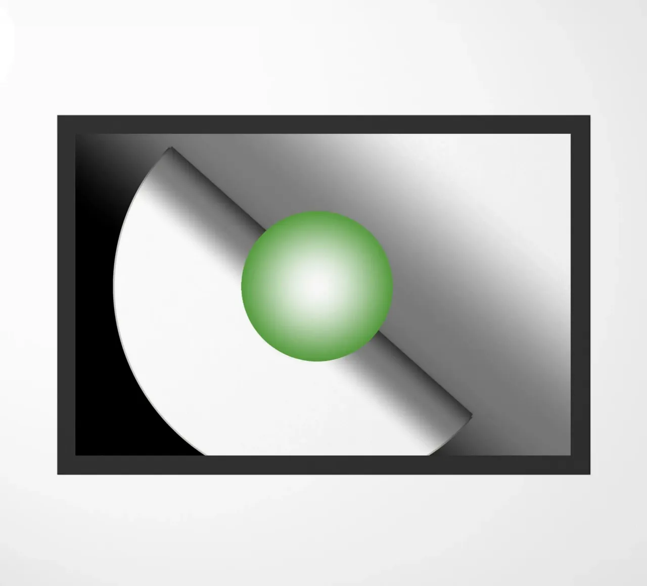 Illustrazione 3D con sfera verde zerbino da BenCoStyle