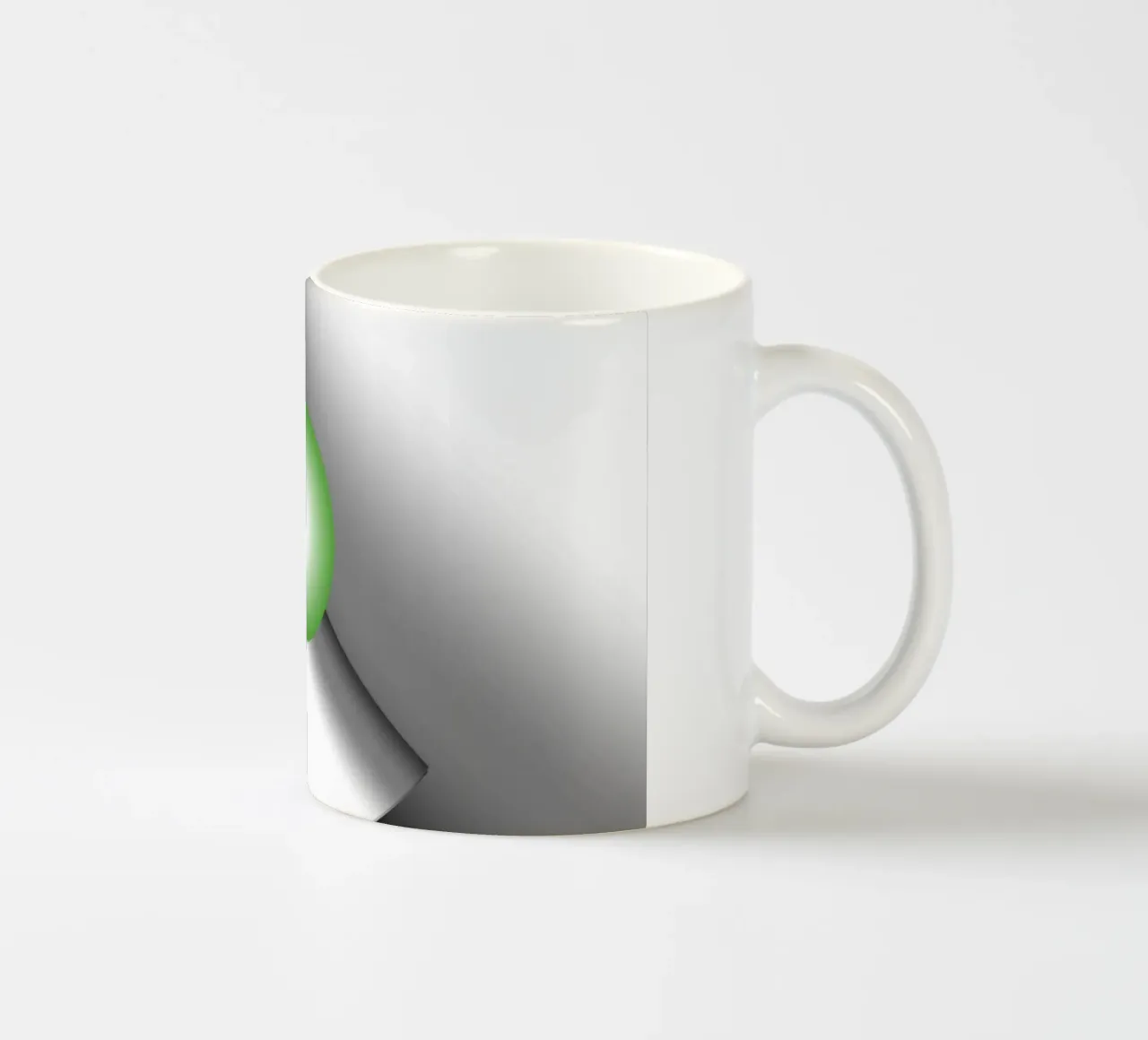 Illustrazione 3D con sfera verde tazza in ceramica da BenCoStyle