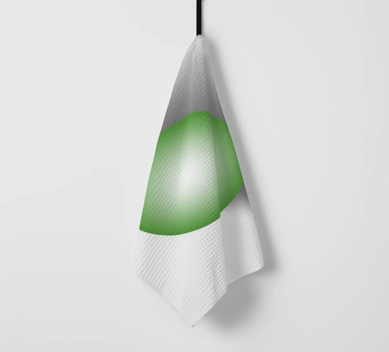 Illustrazione 3D con sfera verde canovaccio da cucina da BenCoStyle