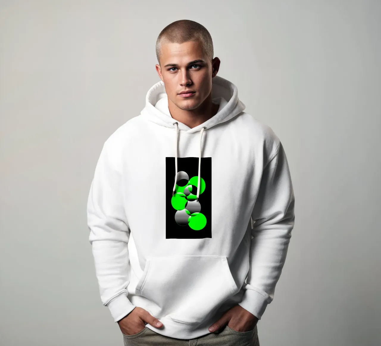 Design verde e nero con cerchi felpa con cappuccio da BenCoStyle