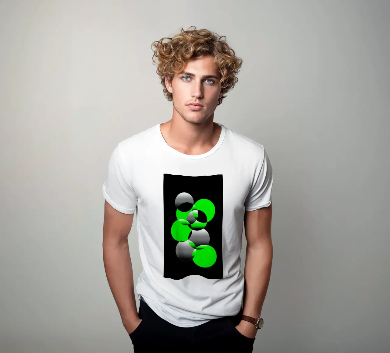 Design verde e nero con cerchi t-shirt da BenCoStyle