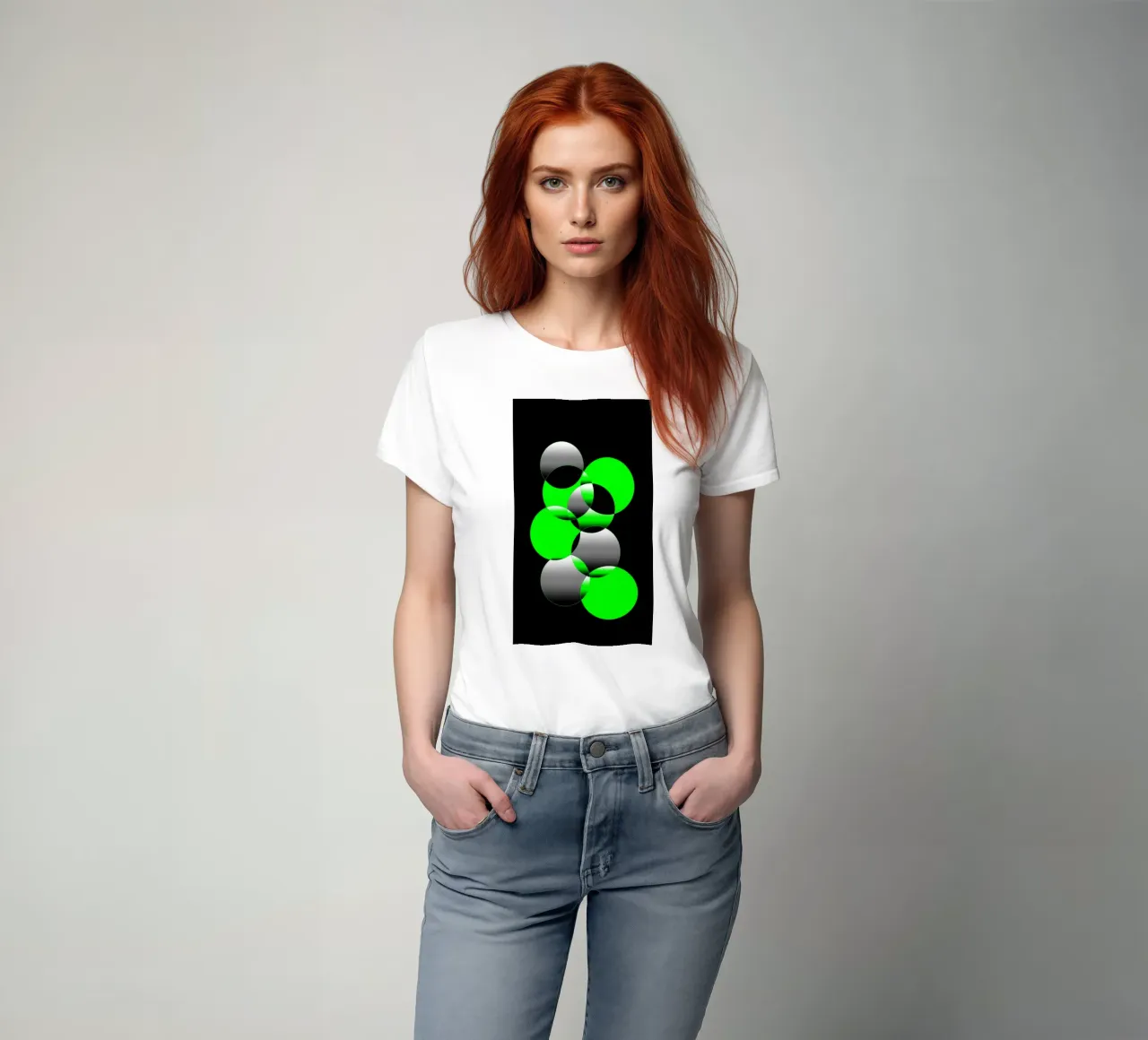 Design verde e nero con cerchi t-shirt da BenCoStyle