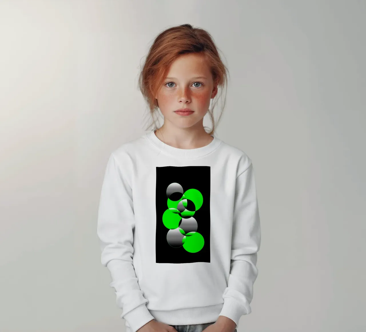 Design verde e nero con cerchi felpa bambino da BenCoStyle