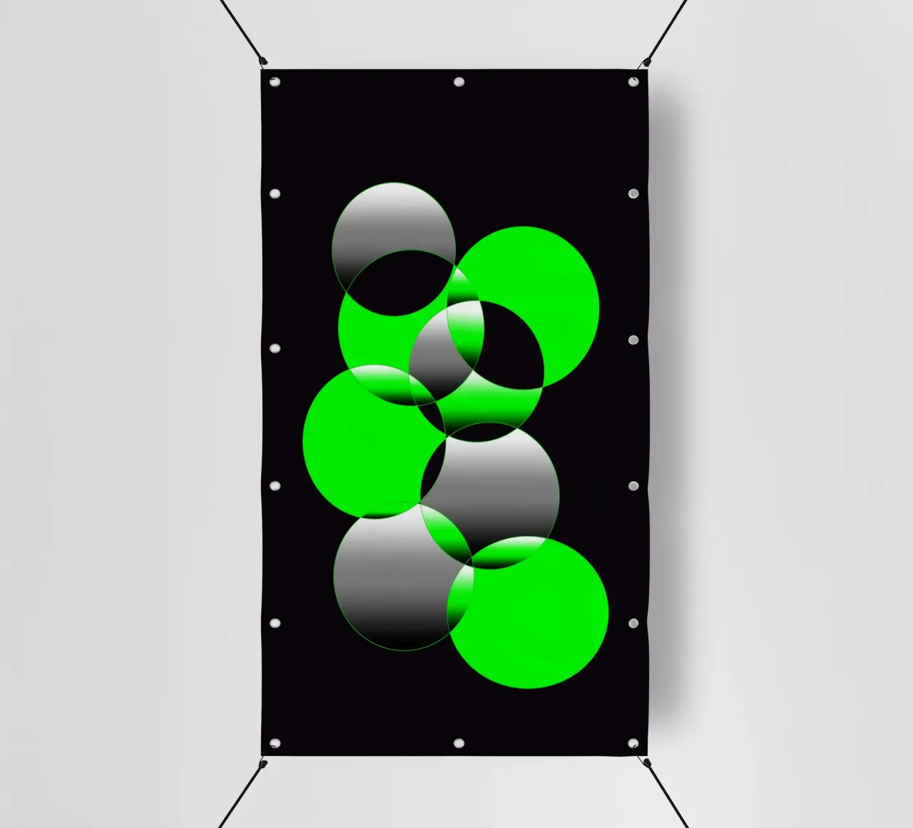 Design verde e nero con cerchi telo in pvc da BenCoStyle
