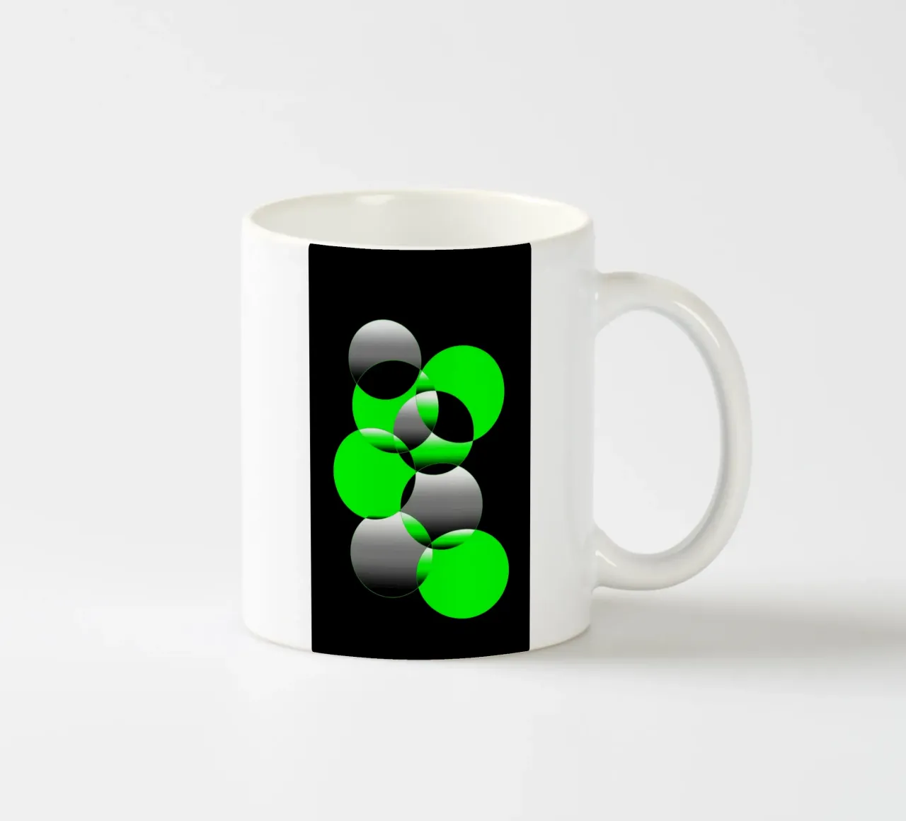 Design verde e nero con cerchi tazza in ceramica da BenCoStyle