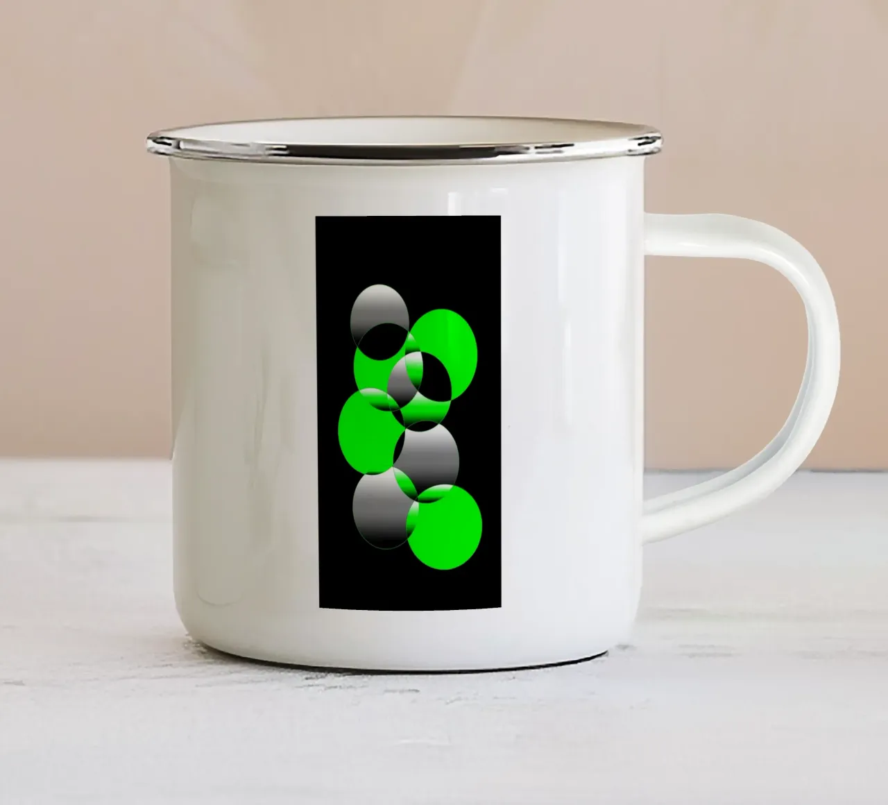 Design verde e nero con cerchi tazza in smalto da BenCoStyle