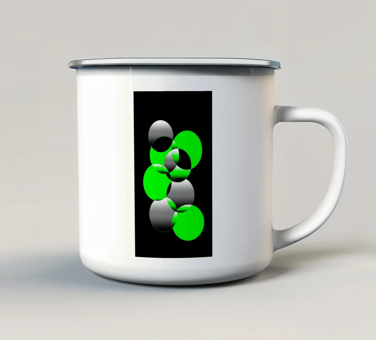 Design verde e nero con cerchi tazza in smalto da BenCoStyle