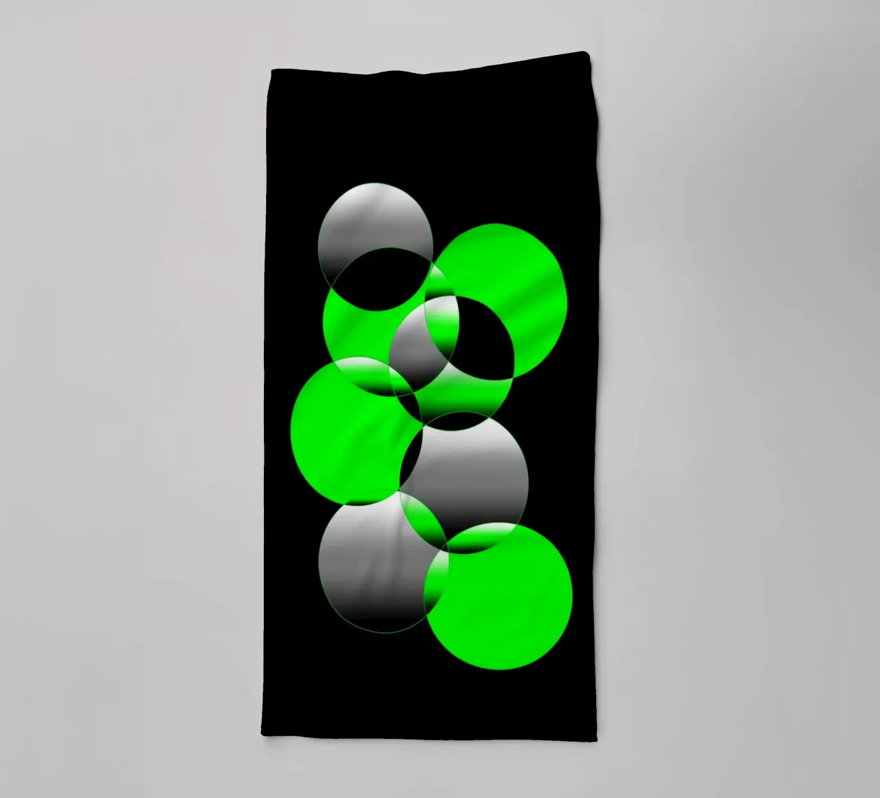Design vert noir avec des cercles serviette de bain de BenCoStyle
