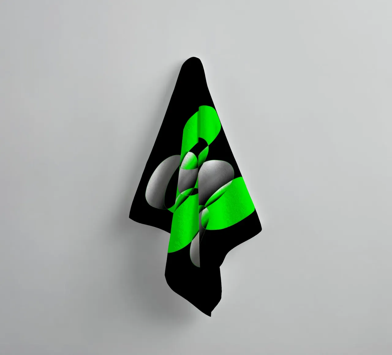 Design vert noir avec des cercles serviette de bain de BenCoStyle