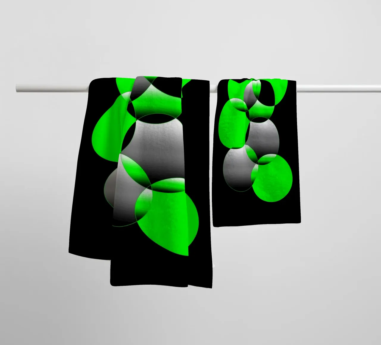 Design vert noir avec des cercles serviette de bain de BenCoStyle