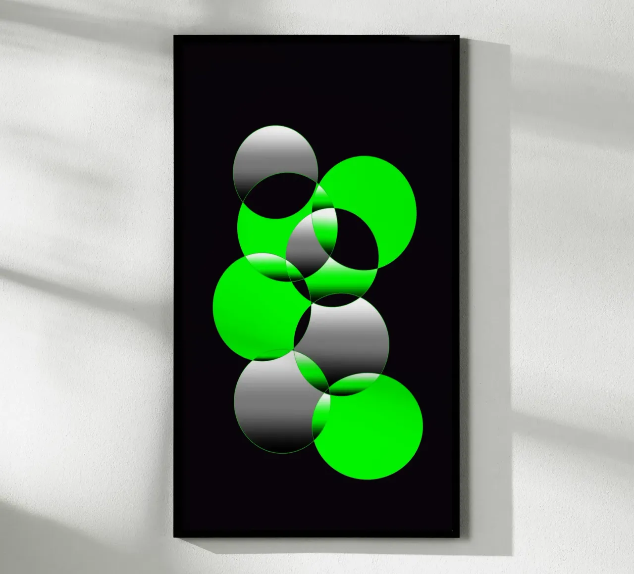 Design verde e nero con cerchi carta hahnemühle da BenCoStyle