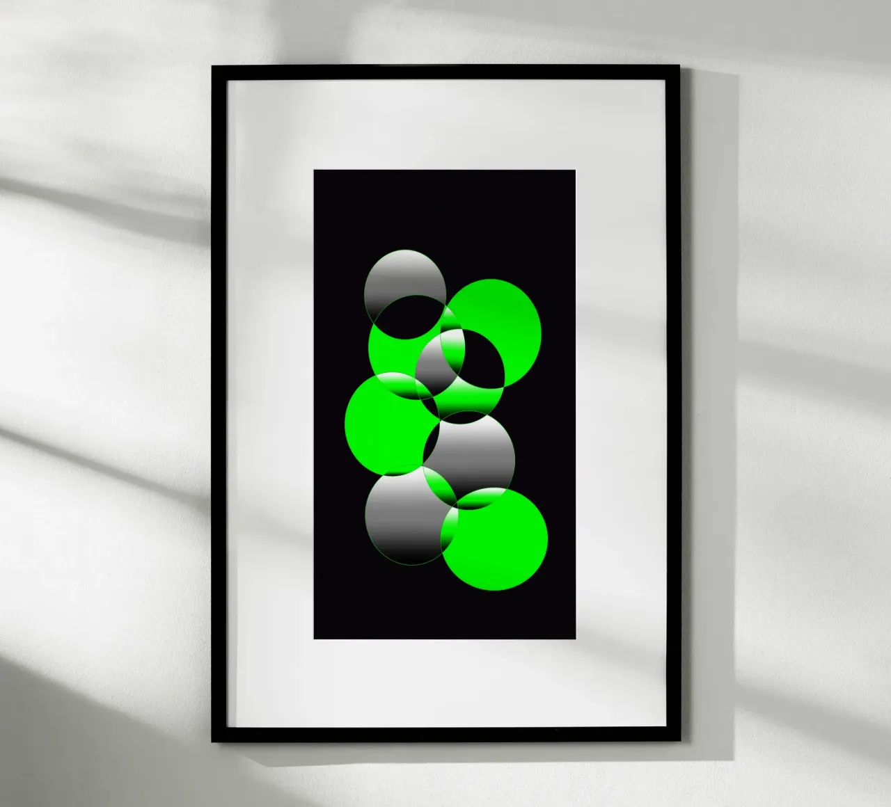 Design verde e nero con cerchi carta hahnemühle da BenCoStyle