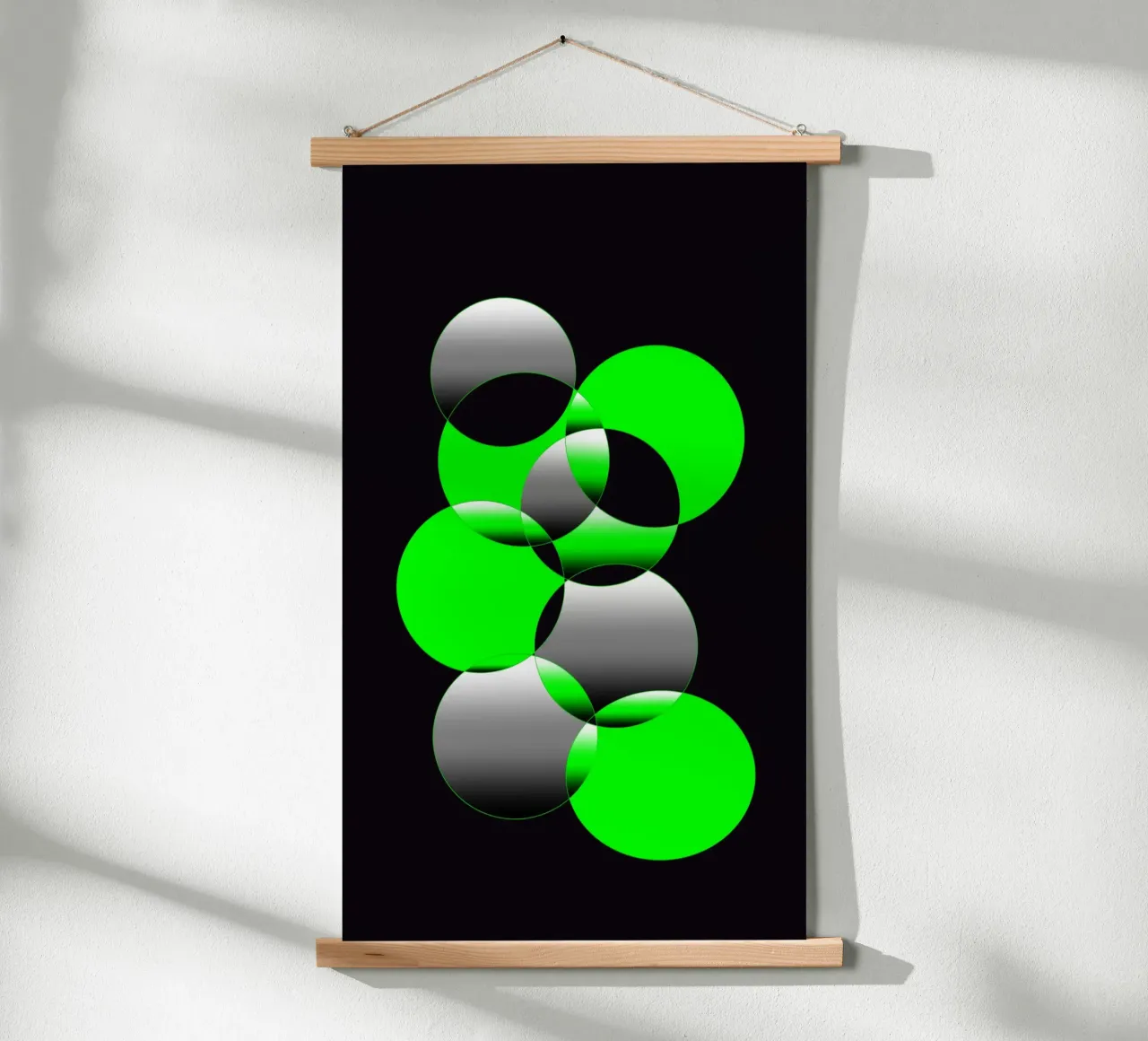 Design verde e nero con cerchi carta hahnemühle da BenCoStyle