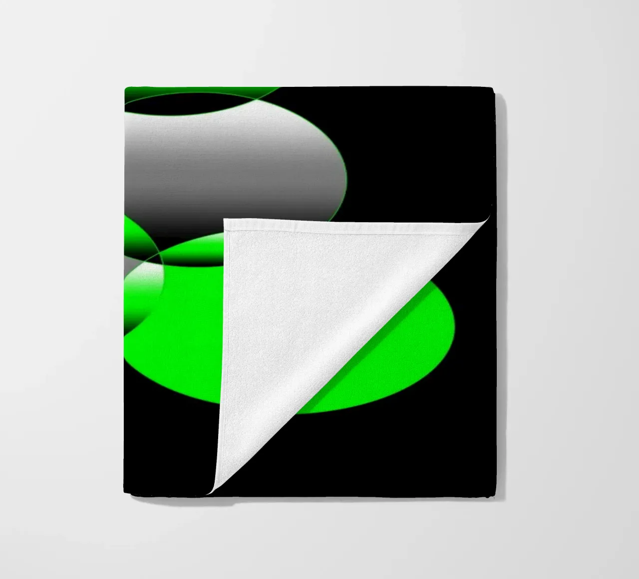 Design verde e nero con cerchi telo mare da BenCoStyle