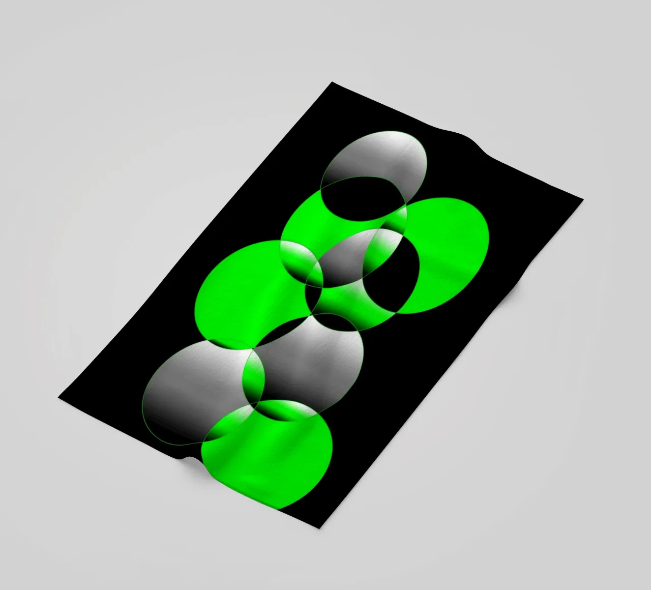 Design verde e nero con cerchi telo mare da BenCoStyle