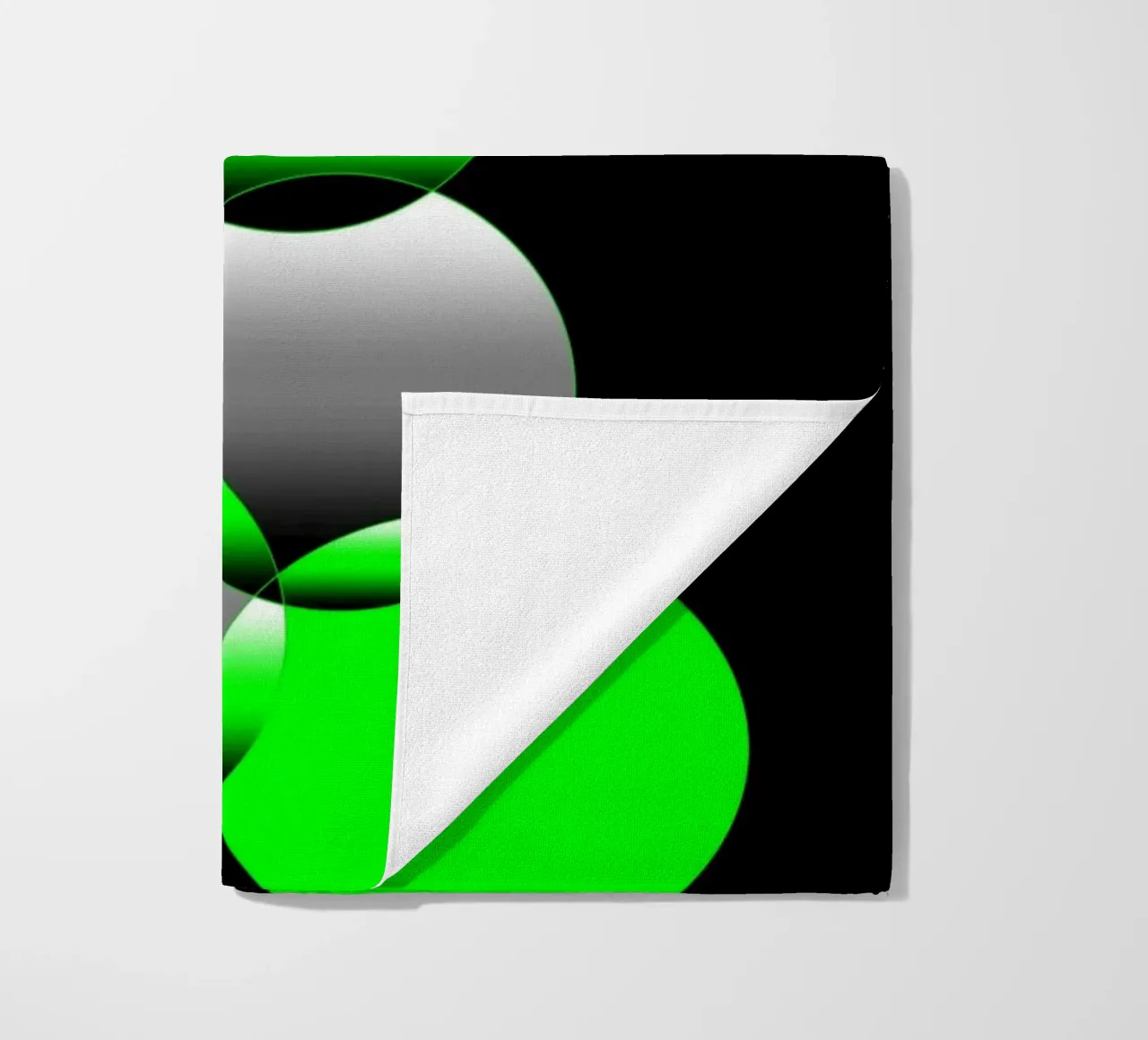 Design verde e nero con cerchi telo mare da BenCoStyle