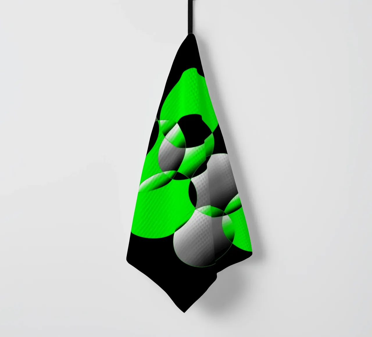 Design vert noir avec des cercles torchon de BenCoStyle