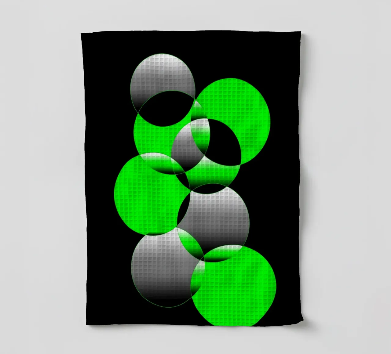 Design vert noir avec des cercles torchon de BenCoStyle