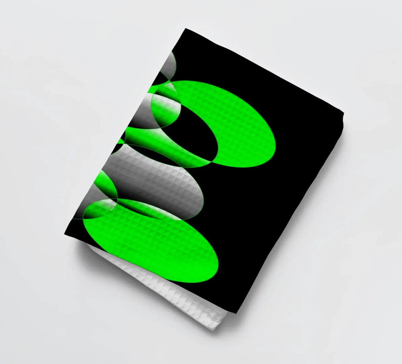 Design vert noir avec des cercles torchon de BenCoStyle