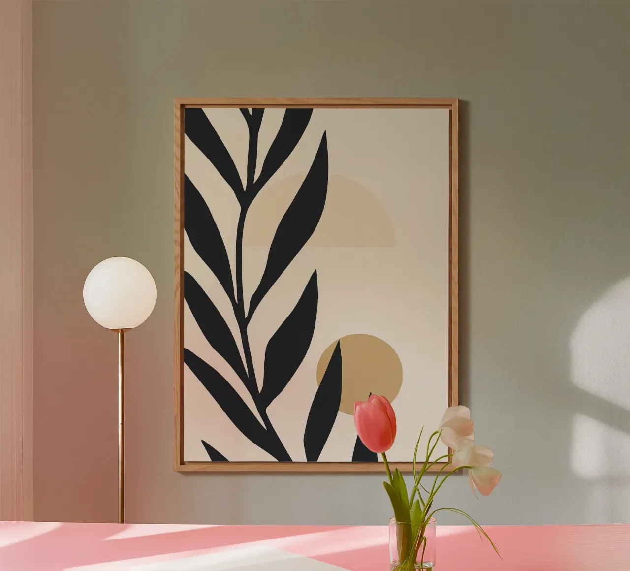 Foglie botaniche minimali alluminio dibond da Liam Johnson
