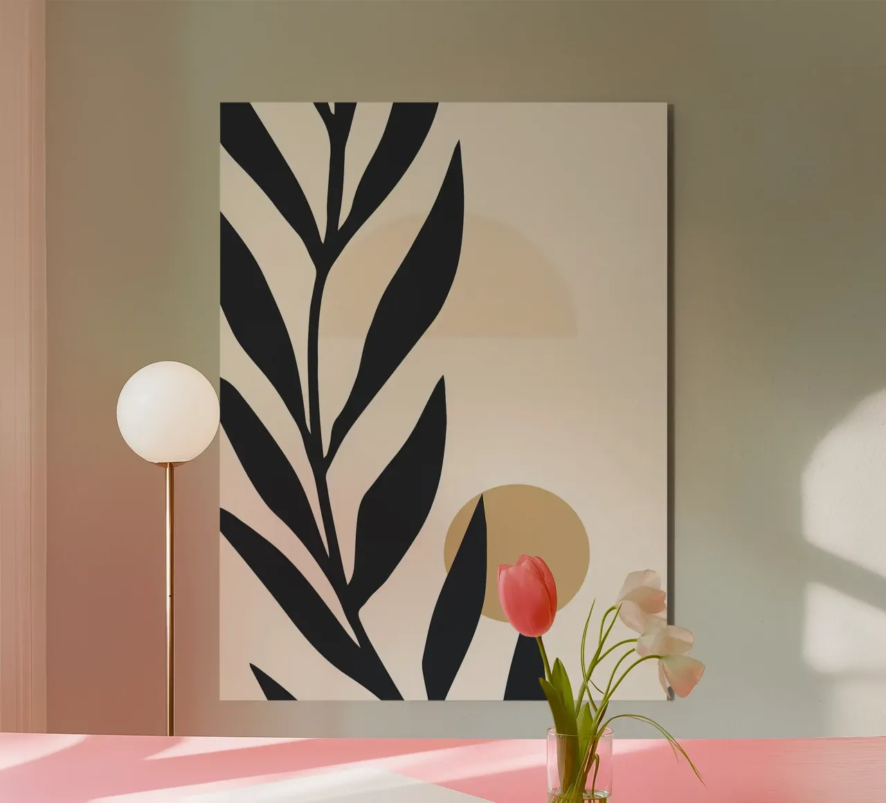 Foglie botaniche minimali alluminio dibond da Liam Johnson