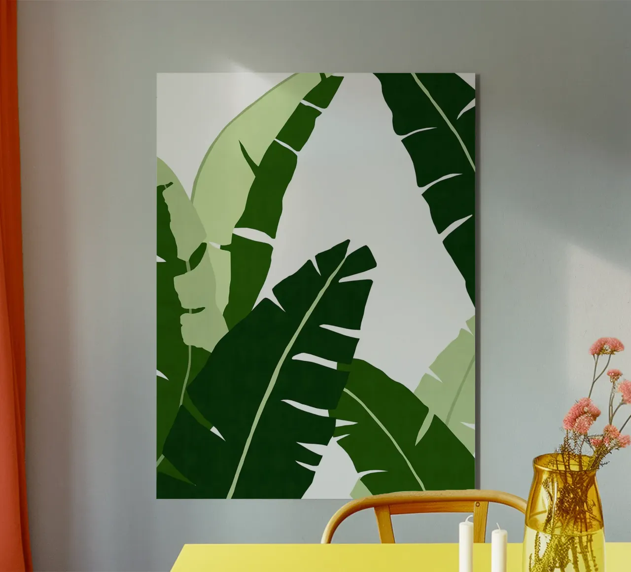 Foglia tropicale colorata V alluminio dibond da Liam Johnson