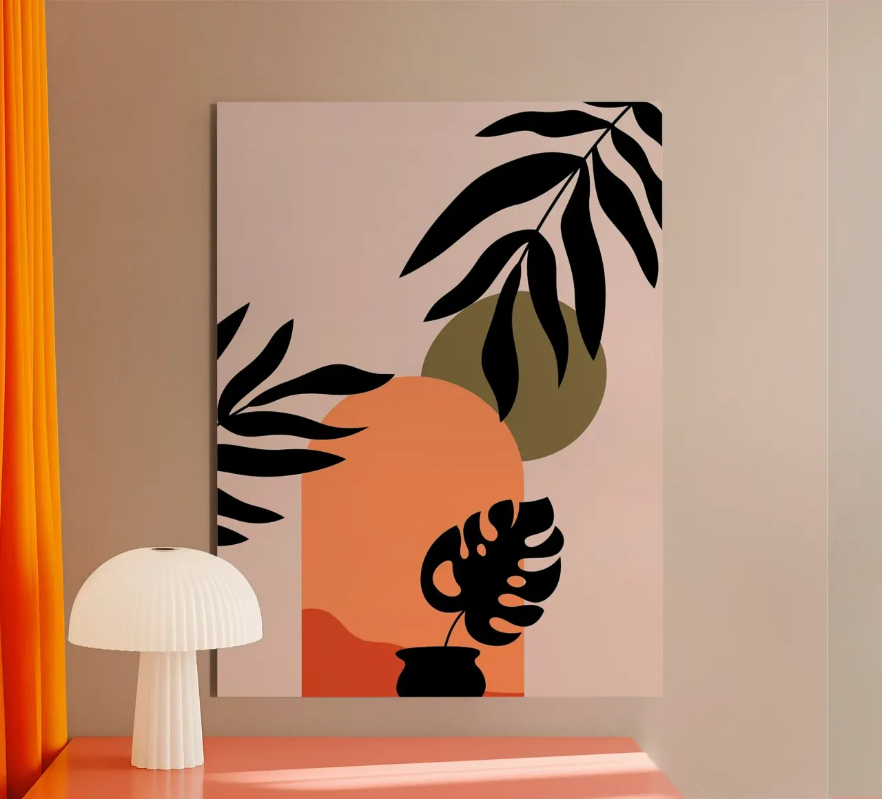 Monstera forme geometriche alluminio dibond da Liam Johnson