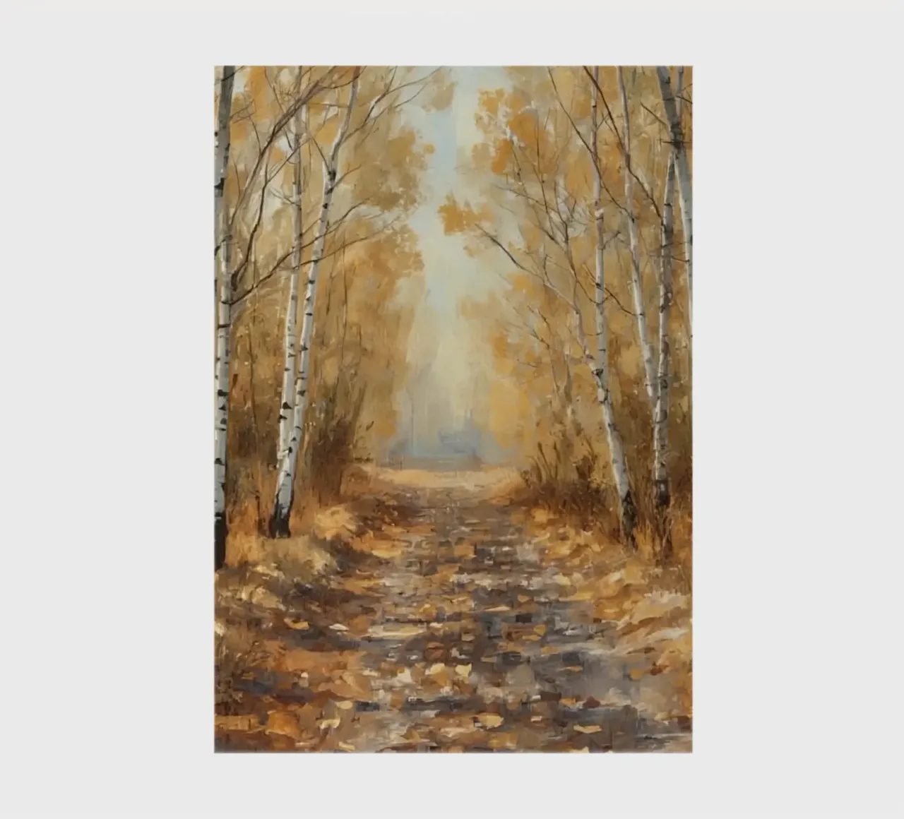 Birch Forest Path in Autumn notebook by DesignDoodle
