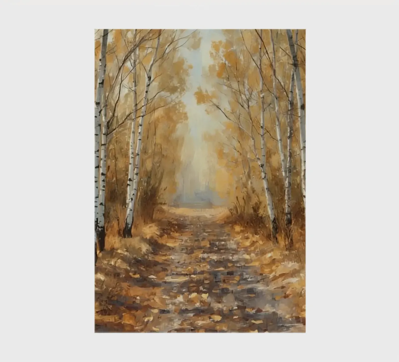 Birch Forest Path in Autumn notebook by DesignDoodle