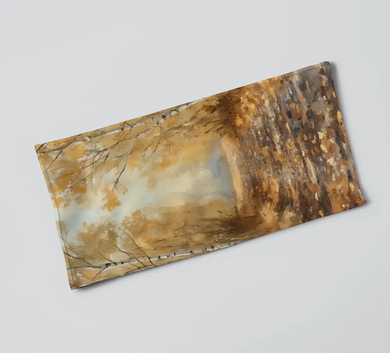 Birch Forest Path in Autumn towel by DesignDoodle