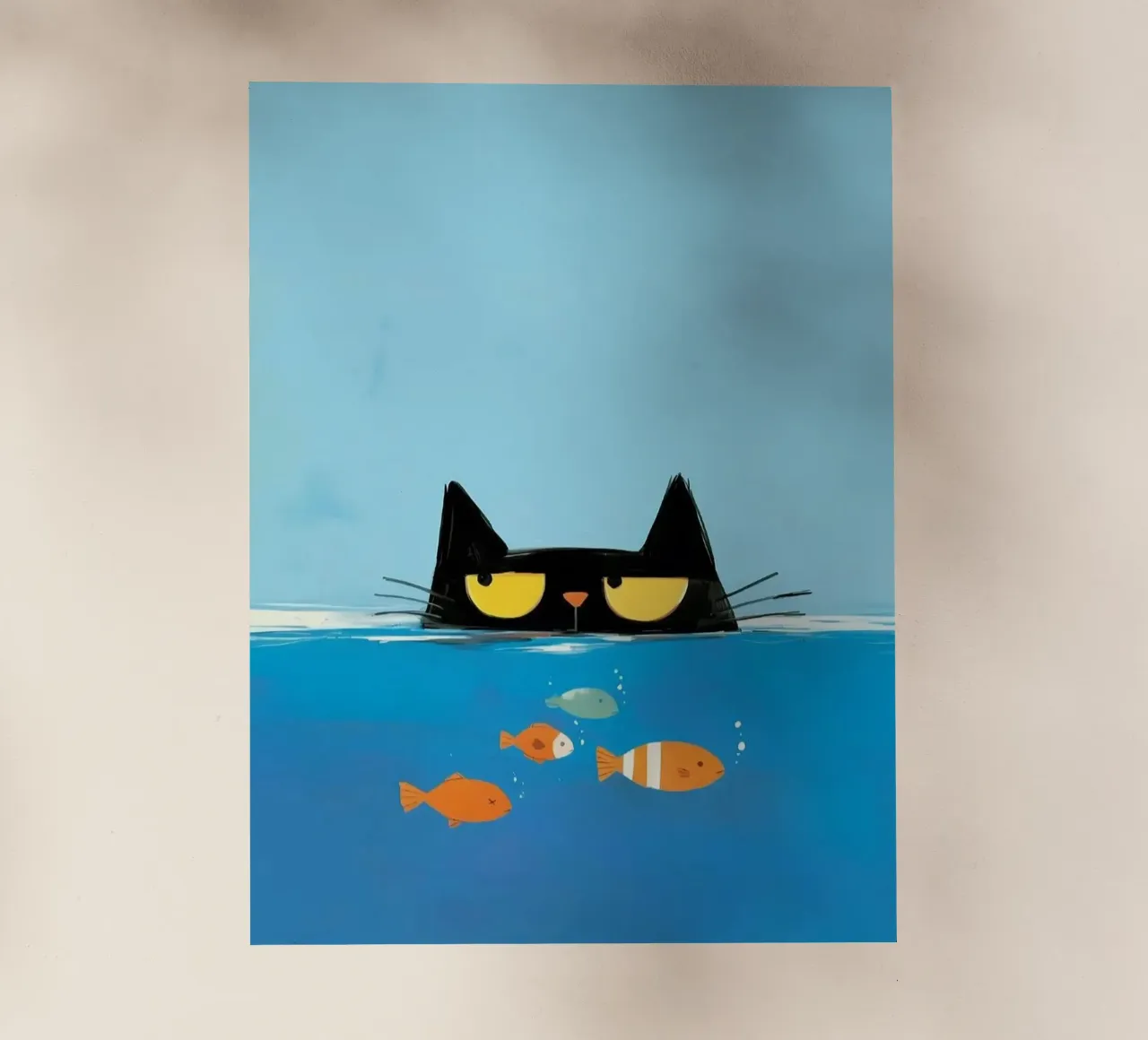 cat and fish pool pellicola backlit da feny